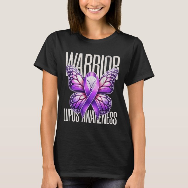 Camiseta Lupus Awareness Warrier Survivor Morple Butterflie (Anverso)
