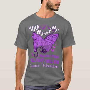 Camiseta Lupus Awareness Warrior Purple Ribbon Butterfly Wo