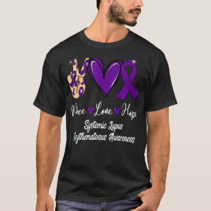 Camiseta Lupus eritematoso sistémico Paz Esperanza Púrpura
