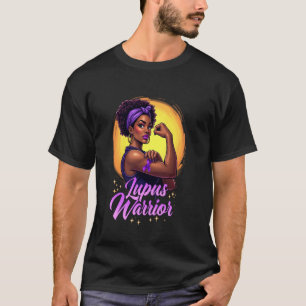 Camiseta Lupus Guerrero Afro Mujer Negra Usa Cinta Púrpura