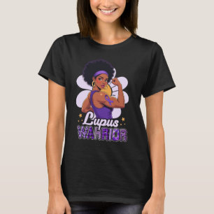 Camiseta Lupus Guerrero Afro Mujer Negra Usa Cinta Púrpura