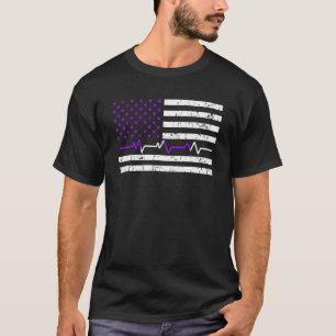 Camiseta Lupus Heartbeat Bandera Americana Cinta Colores Aw