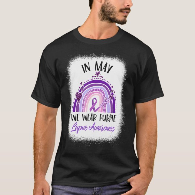 Camiseta Lupus Rainbow En Mayo Usamos Lupus Awarenes Púrpur (Anverso)