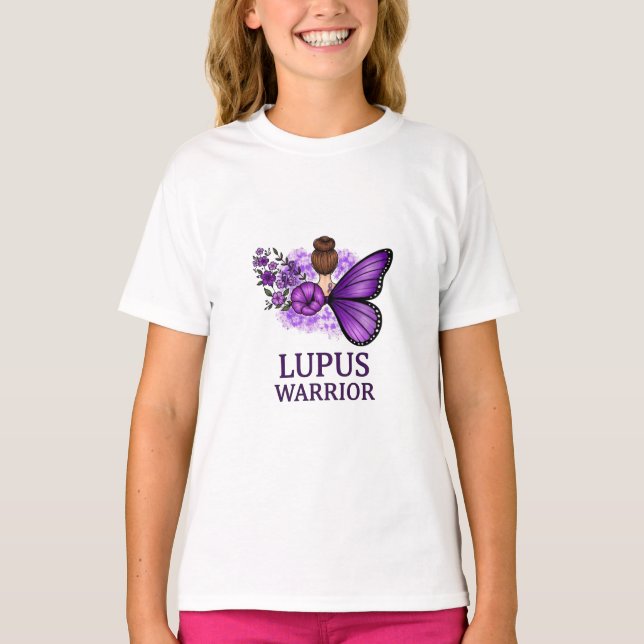 Camiseta Lupus Warrior Butterfly | Conciencia Púrp (Anverso)