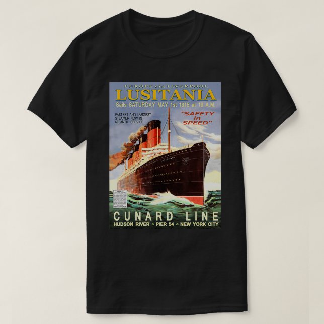 Camiseta Lusitania vintage (Diseño del anverso)