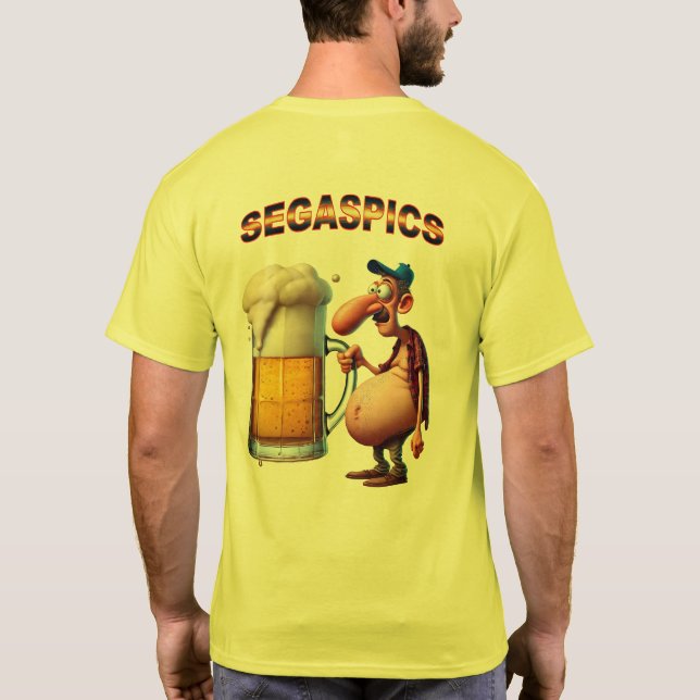 Camiseta Lustige Humorfigur mit Biermaß (Reverso)