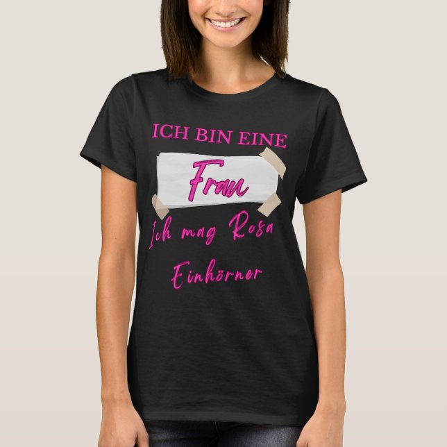 Camiseta Lustige Rosa Pink Einhorn Design für Frauen (Anverso)