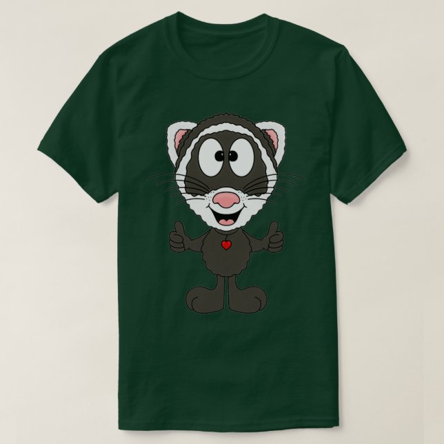 Camiseta Lustiges Frettchen Ferret Herz Heart Liebe Love Ki (Diseño del anverso)