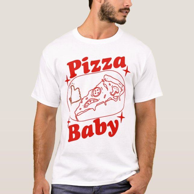 Camiseta Lustiges Pizza-Design mit Daumen hoch (Anverso)