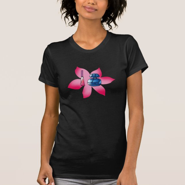 Camiseta Lustre rosado del labio y un perfume azul (Anverso)