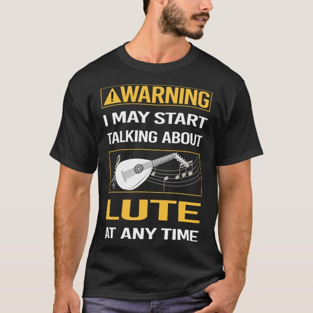 Camiseta Lute de advertencia divertida (Anverso)