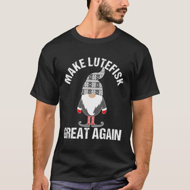 Camiseta Lutefisk divertida hace a Lutefisk grande de nuevo (Anverso)