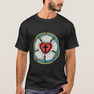 Camiseta Luther Rosa Sello Lutheran Símbolo de la Cruz Cris
