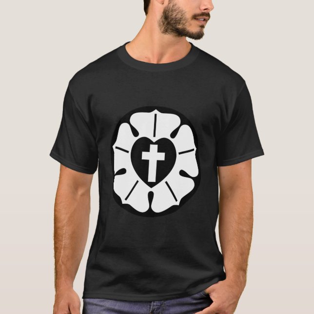 Camiseta Lutheran Rosa Lutheran Cross (Anverso)