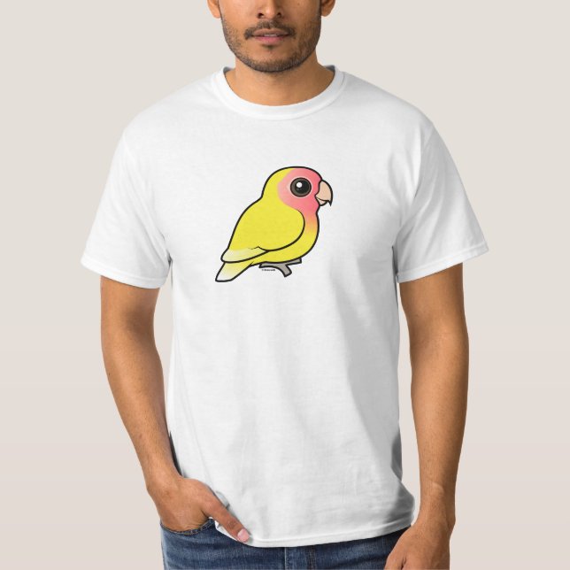 Camiseta Lutino Melocotón-hizo frente al Lovebird (Anverso)