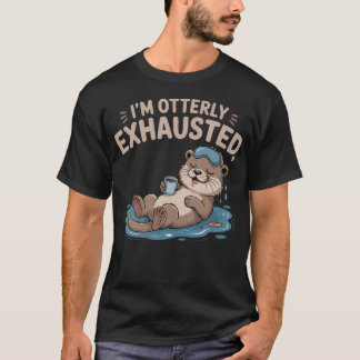 Camiseta Lutra divertida animal juego de palabras cansado d