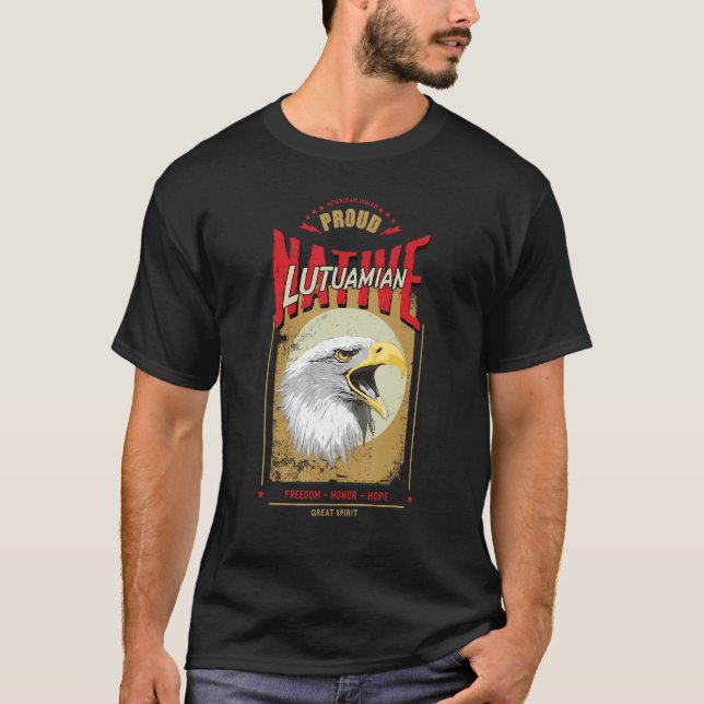 Camiseta Lutuamia Nativo Estadounidense Águila Espíritu Vin (Anverso)
