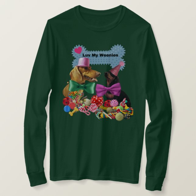 Camiseta Luv My Weenies Ladies Long Sleeve TShirt (Anverso del diseño)