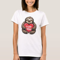 LUV YOU Funny Valentine Day Cute Sloth