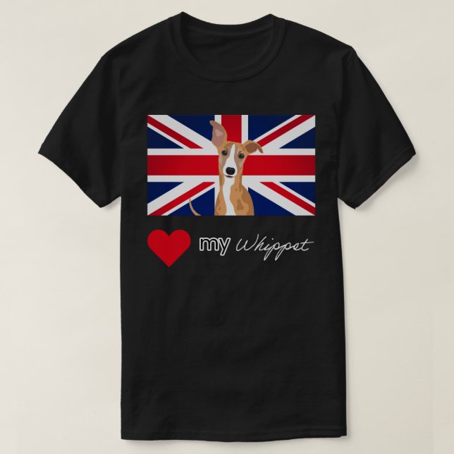 Camiseta LUVMYWHIPPET (DARK) Basic (Diseño del anverso)