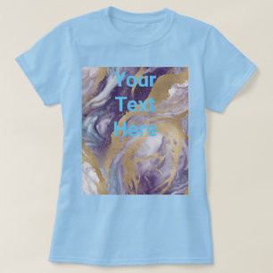 Camiseta Luxe Light Blue Purple Gold Personalizado Textos C