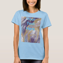 Camiseta Luxe Light Blue Purple Gold Personalizado Textos C