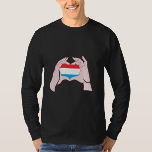 Camiseta Luxembourg Handsign Heart Luxembourgish Roots Letz
