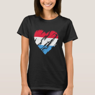 Camiseta Luxemburgo Corazón Bandera Luxemburgo Orgullo luxe