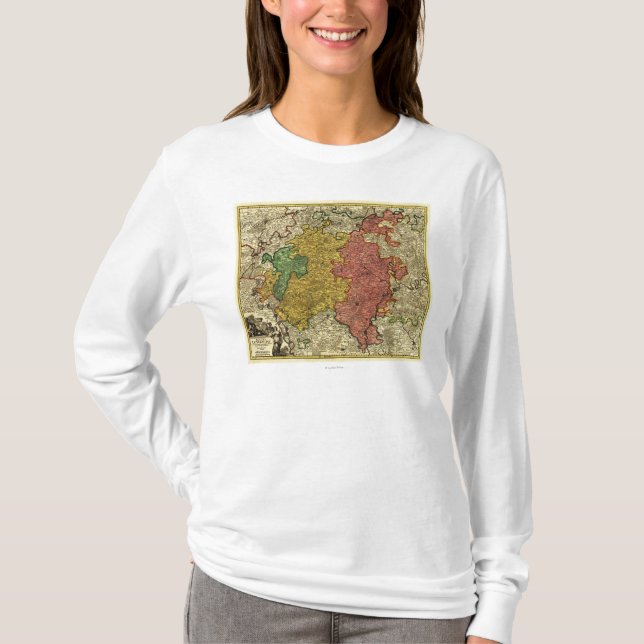 Camiseta Luxemburgo MapLuxembourg panorámico (Anverso)