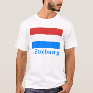 Camiseta Luxemburgo señala por medio de una bandera con