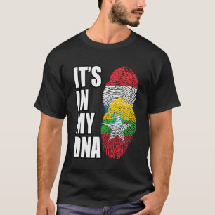 Camiseta Luxemburgo Y Birmania Mezclan La Bandera Del Patri