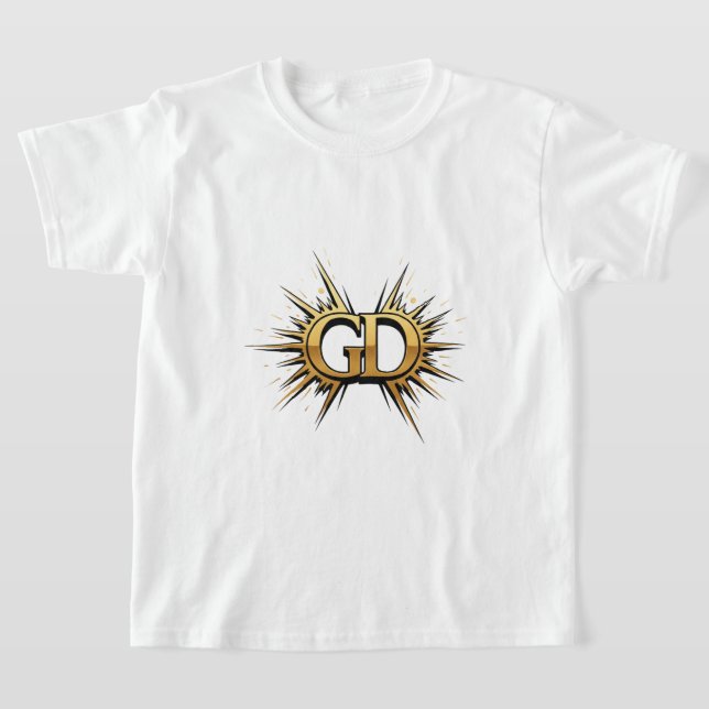 Camiseta Luxury Gold Monogram Emblem Logo Design (Distribución)