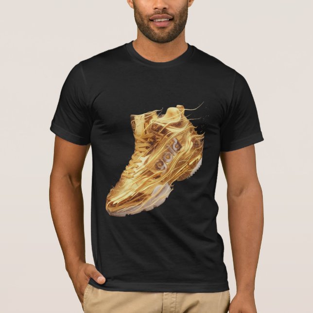 Camiseta Luxury Liquid Gold Sneaker - Urban Streetwear Art (Anverso)