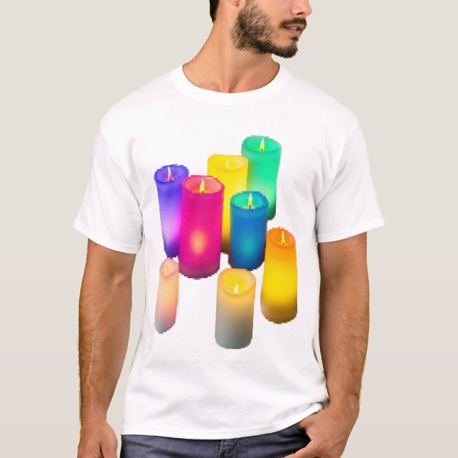 Camiseta Luz colorida de la vela (Anverso)