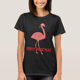 Camiseta Luz de árbol de navidad de flamingo mate