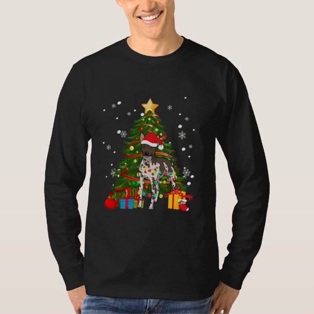 Camiseta Luz de árbol navideño sin pelo estadounidense (Anverso)