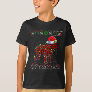 Camiseta Luz de Bulldog francesa de color rojo mate Ugly Xm