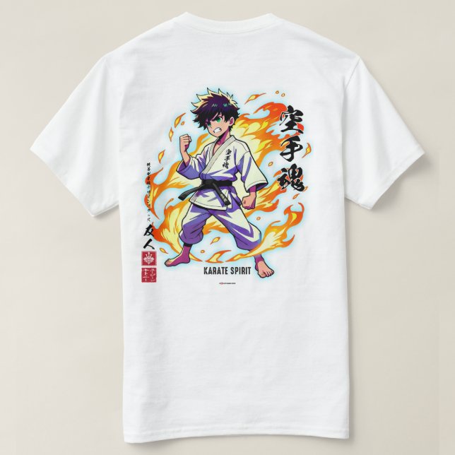 Camiseta Luz de Guerrero de Anime Spirit de Karate (Reverso del diseño)