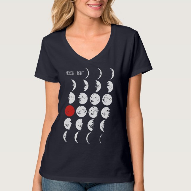 Camiseta LUZ DE LA LUNA blanco y rojo + tus ideas (Anverso)