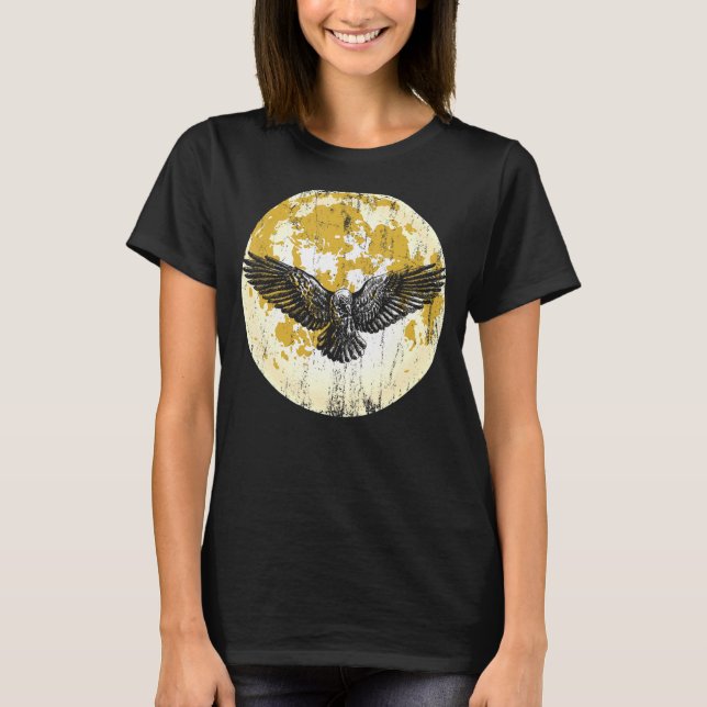Camiseta Luz de la luna Bosque Gótico Ave Animal Raven Spoo (Anverso)