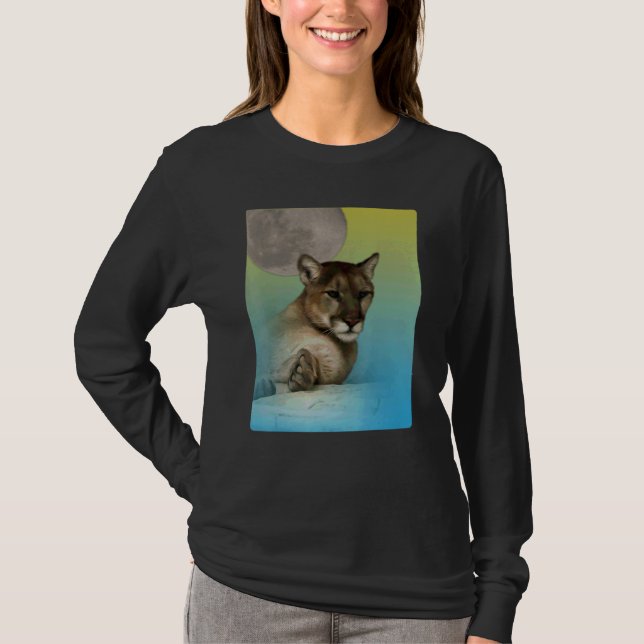 Camiseta Luz de la luna de león de montaña (Anverso)