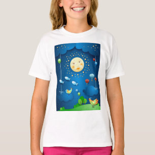 Camiseta Luz de la luna y peces voladores