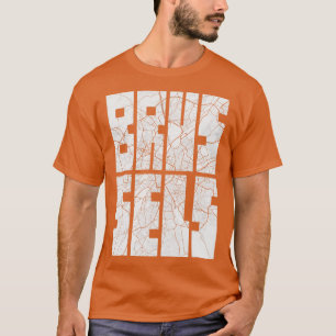 Camiseta Luz de la tipografía del mapa de la ciudad de Brus
