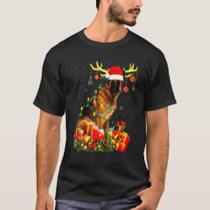 Camiseta Luz de los Navidades de Santa Hat de renos pastore