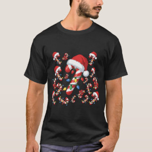 Camiseta Luz de Navidad de Lazo Coqueto de Caramelo Santa