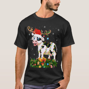 Camiseta Luz de Navidad para Vacas Ganado Reno Sombrero de