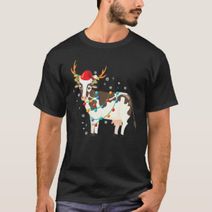 Camiseta Luz de Navidad Reno de Navidad de Vaca
