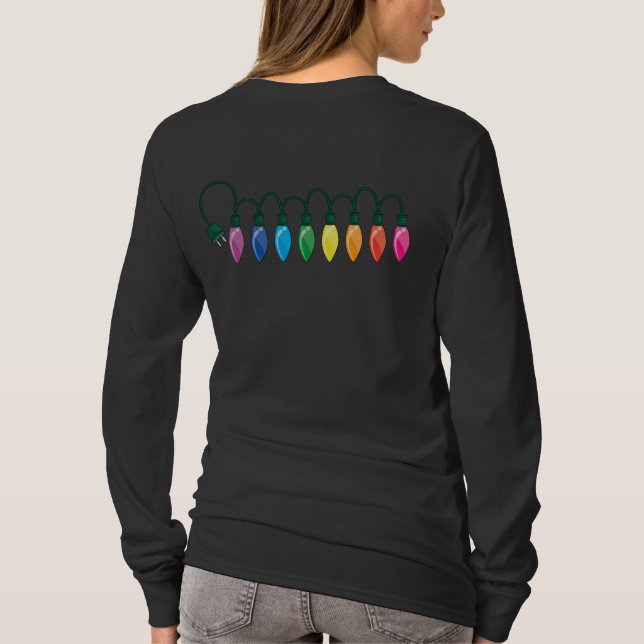 Camiseta Luz de navidad, tiempo del navidad (Reverso)