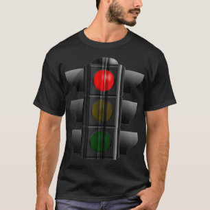 Camiseta Luz de tráfico en la señal de conducción roja Zip 