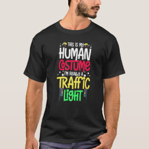 Camiseta Luz de tráfico Rótulo verde amarillo rojo paro sem